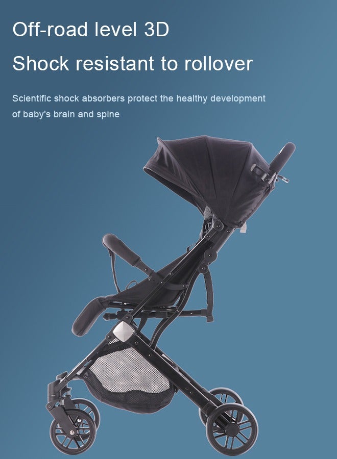 كيديليو عربة أطفال مدمجة قابلة للطي، متوافقة مع مقعد السيارة، عربة أطفال خفيفة الوزن مع مظلة كبيرة الحجم، مساحة تخزين كبيرة جدًا - أخضر - Image 3