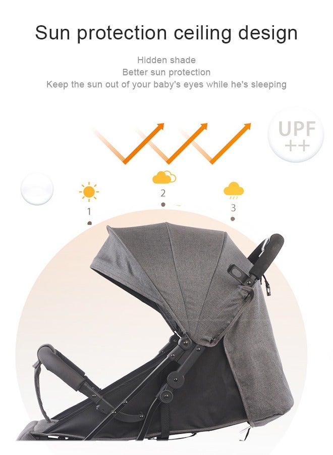 كيديليو عربة أطفال مدمجة قابلة للطي، متوافقة مع مقعد السيارة، عربة أطفال خفيفة الوزن مع مظلة كبيرة الحجم، مساحة تخزين كبيرة جدًا - أخضر - Image 4