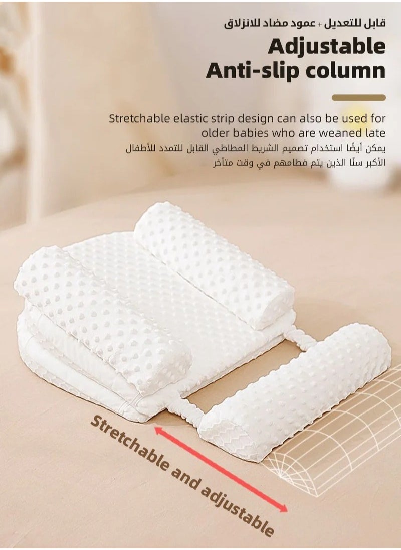 MIXDE Baby Nursery Pillow, Removeable Breastfeeding Pillows, Toddler Bedding, Anti vomit Milk Babies Crib Wedge Headrest for Newborn and Infant,  15-30 Degree Adjustable Incline for Better Night's Sleep  - Image 3