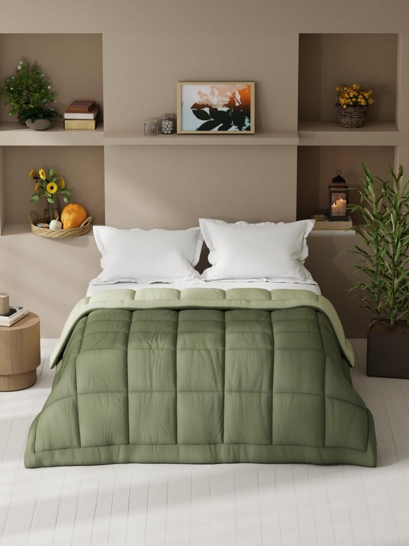 KOPA KOPA Ultra Soft Microfiber Reversible Comforter for All Weather -1pc Double (Feather lite) -Olive/sage  - Image 1