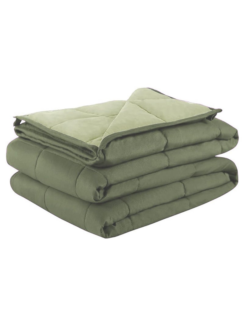 KOPA KOPA Ultra Soft Microfiber Reversible Comforter for All Weather -1pc Double (Feather lite) -Olive/sage  - Image 4