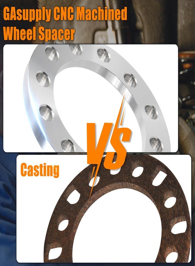 GAsupply فواصل عجلات عالمية من GAsupply، مقاسات 6x5.5 و6x135 و6x139.7، مناسبة لسيارات سيلفرادو/سوبربان/سييرا 1500 ويوكون 1500 وتاكوما (ذات 6 مسامير فقط) وفور رنر، بقطر محور 110 مم، 4 قطع من محولات فواصل عالمية مزورة مقاس 12 مم (نصف بوصة). - Image 5