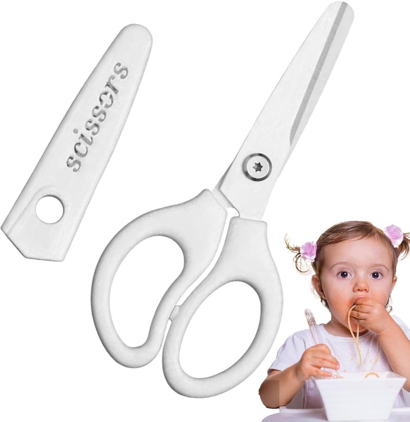 Ceramic Scissors | Safe Healthy Food Scissor with Protective Blade Cover | Lightweight Supplementary Food Scissors for, Vegetables Fruits Noodles - Image 1