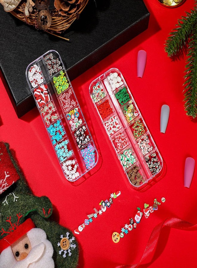 Leelosp 4 Boxes Christmas Glitter Nail Sequins Christmas Glitter for Resin Tumblers 3D Santa Claus Snowflake Elk Decals for Acrylic Nails for DIY Craft Christmas Winter Nail Decorations - Image 3