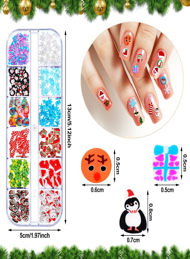 Leelosp 4 Boxes Christmas Glitter Nail Sequins Christmas Glitter for Resin Tumblers 3D Santa Claus Snowflake Elk Decals for Acrylic Nails for DIY Craft Christmas Winter Nail Decorations - Image 2