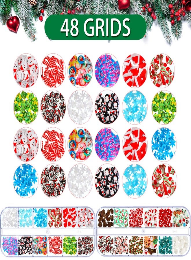 Leelosp 4 Boxes Christmas Glitter Nail Sequins Christmas Glitter for Resin Tumblers 3D Santa Claus Snowflake Elk Decals for Acrylic Nails for DIY Craft Christmas Winter Nail Decorations - Image 4