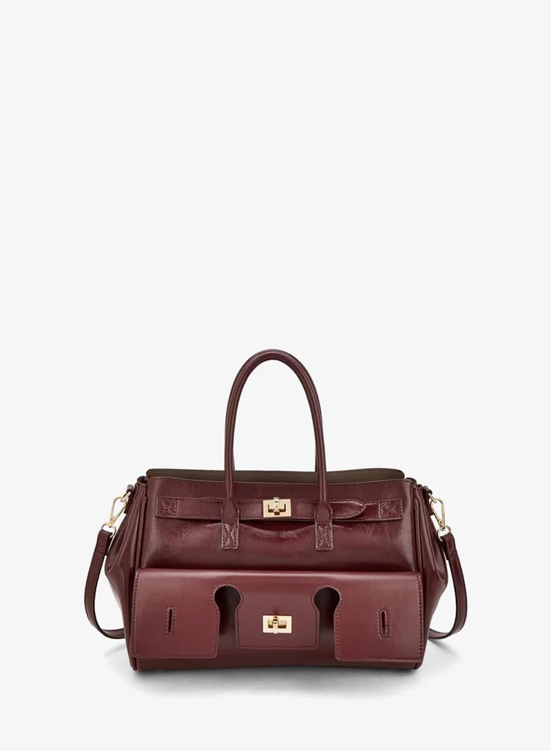 Solid Tote Bag With Detachable Strap