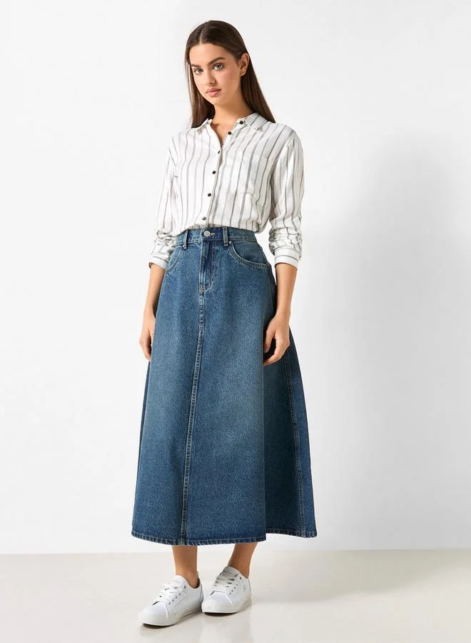 Lee Cooper Lee Cooper Relaxed Fit Striped Shirt with Long Sleeves