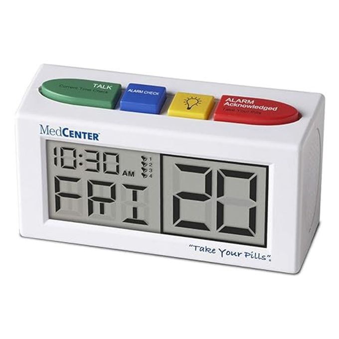 MEDCENTER Talking Alarm Clock, Medication Pill Reminder Clock, Talking Alarm Clock for Dementia, Hearing, Visually impaired Seniors-Digital Clock Ex Large White Gift for Mom, Dad, Elderly, Seniors - Image 4