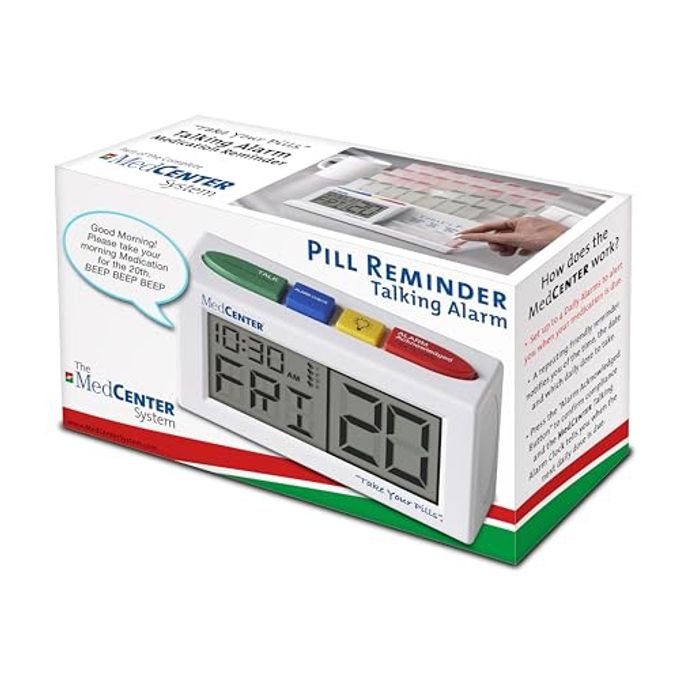 MEDCENTER Talking Alarm Clock, Medication Pill Reminder Clock, Talking Alarm Clock for Dementia, Hearing, Visually impaired Seniors-Digital Clock Ex Large White Gift for Mom, Dad, Elderly, Seniors - Image 5