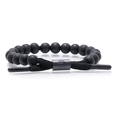 Rastaclat Beaded Bracelet for Men and Women - Karma Black Bracelet | Adjustable Stackable & Beaded by Hand (Medium/Large) - Image 1