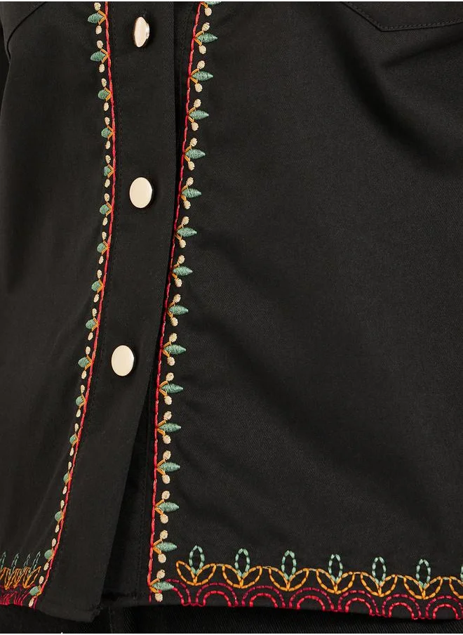 Styli REGULAR LENGTH REGULAR FIT EMBROIDERED TWILL JACKET 60 CM