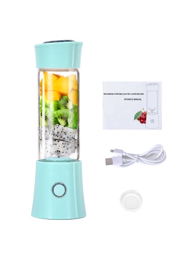 USB Rechargeable Blender And Portable Juicer Cup 480 ml H7789BL Blue/Clear - Image 4