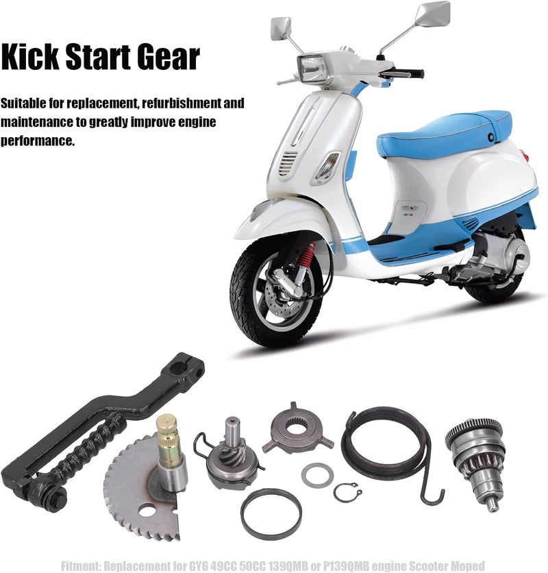Kick Start Gear Clutch Pedal Kit Replacement for GY6 49CC 50CC 139QMB P139QMB Engine, Motorcycle Kick Starter Lever with High - Strength Metal Alloy for Scooter Moped - Image 2