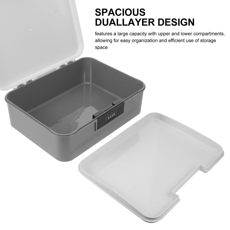 Lockable Storage Box: 16L Password Lock Storage Bin With Combination Lock For Home Office Outdoor Travel - Secure Organizer For Documents Jewelry - Image 2