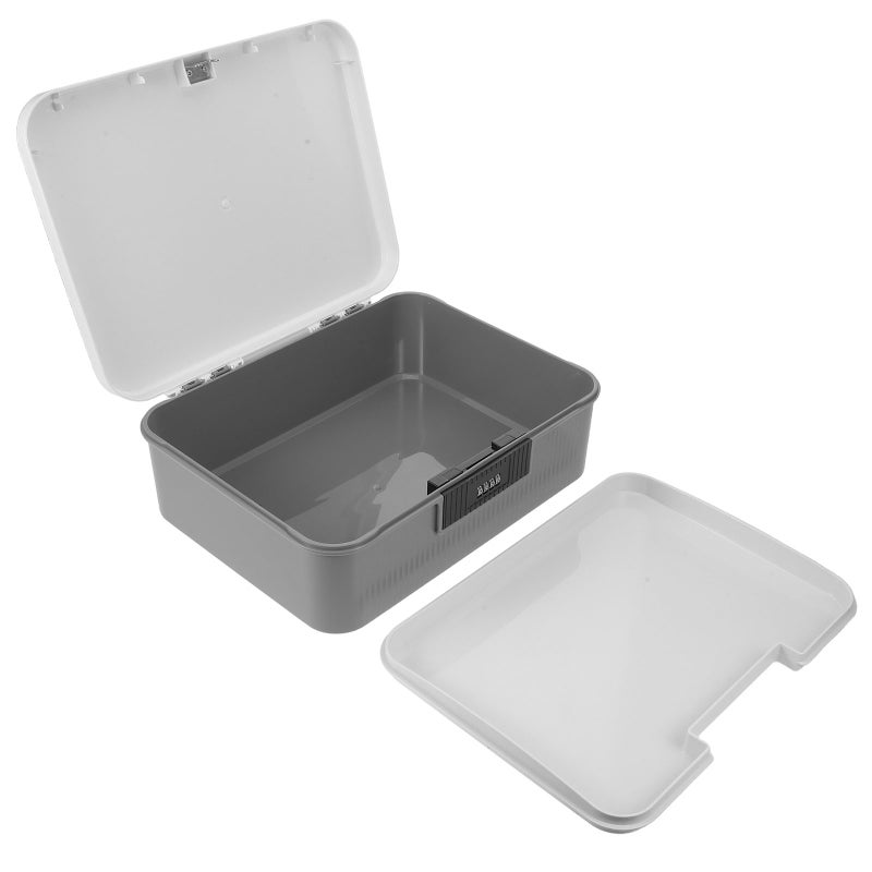 Lockable Storage Box: 16L Password Lock Storage Bin With Combination Lock For Home Office Outdoor Travel - Secure Organizer For Documents Jewelry - Image 5