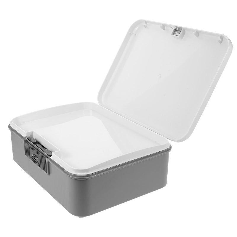 Lockable Storage Box: 16L Password Lock Storage Bin With Combination Lock For Home Office Outdoor Travel - Secure Organizer For Documents Jewelry - Image 1