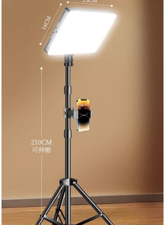 مصباح إضاءة LED مسطح احترافي، مصباح للتصوير الفوتوغرافي والبث المباشر مع حامل ثلاثي القوائم - Image 2
