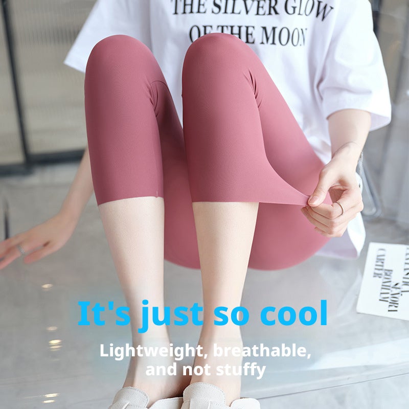 Women's Ice Silk Cool Touch Capri Leggings 10A Antibacterial - Image 2