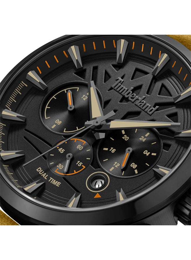 Timberland Men Henniker II Black Dial Leather Strap Multifunction Watch for Men, 44mm - Image 4