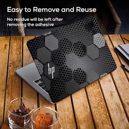 Inkykart Pattern H12 Top+Wrist Pad Vinyl Laptop Skin/Sticker/Cover for 15 to 15.6 Inches Laptops Laminated-Removable-HD Quality Compatible for Hp.(15x10 Inches) - Image 4
