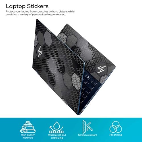 Inkykart Pattern H12 Top+Wrist Pad Vinyl Laptop Skin/Sticker/Cover for 15 to 15.6 Inches Laptops Laminated-Removable-HD Quality Compatible for Hp.(15x10 Inches) - Image 2