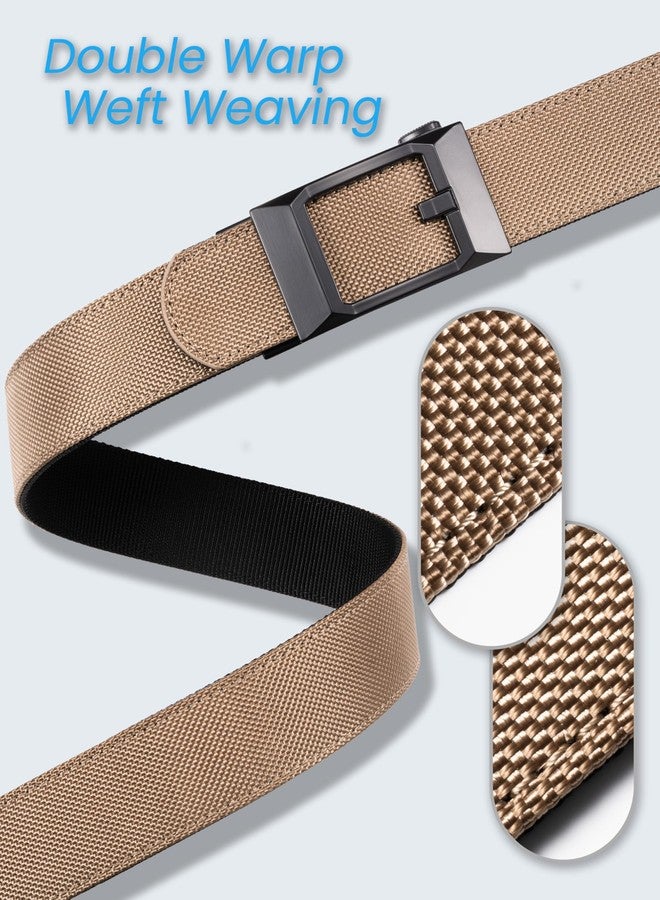 GEIT Men's Canvas Ratchet Belt, 1 3/8" Adjustable Nylon Belt with Slide Click Buckle for Dress Casual Work - Image 3