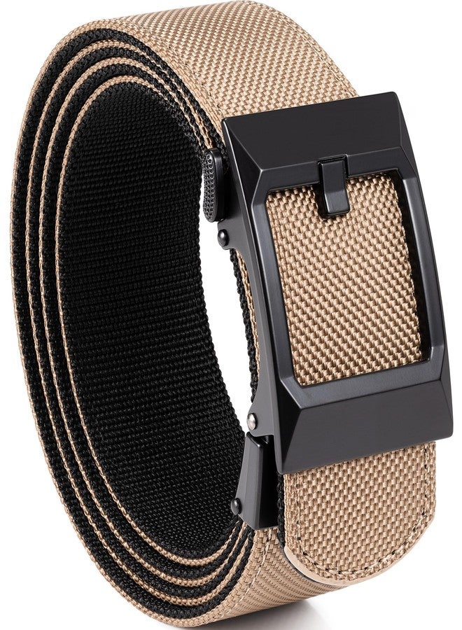 GEIT Men's Canvas Ratchet Belt, 1 3/8" Adjustable Nylon Belt with Slide Click Buckle for Dress Casual Work - Image 1