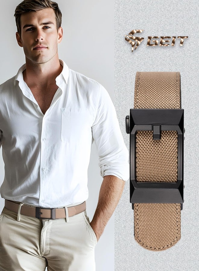GEIT Men's Canvas Ratchet Belt, 1 3/8" Adjustable Nylon Belt with Slide Click Buckle for Dress Casual Work - Image 5