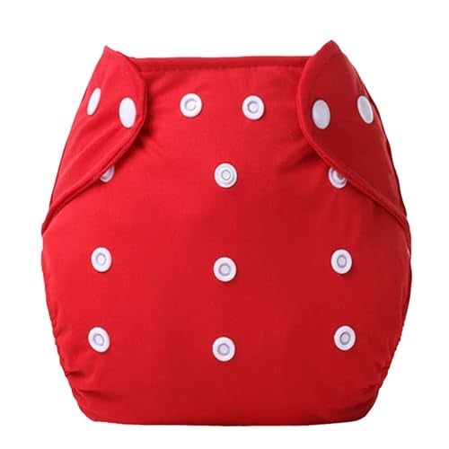 Alya Pocket Button Style Solid Reusable Cloth Diaper All in One Adjustable Washable Diapers Nappies With 1 Insert for Toddlers/New Borns(SMALL;3-12 KGS)(RED, PACK OF 1) - Image 3