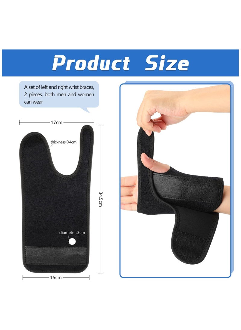 KASTWAVE - 2 Pieces Night Wrist Sleep Support Brace, for Night Wrist Sleep Support Brace Wrist Splint Stabilizer, Help With Carpal Tunnel and Wrist Pain Relief Adjustable, Fitted (Black,Classic Style) - Image 1