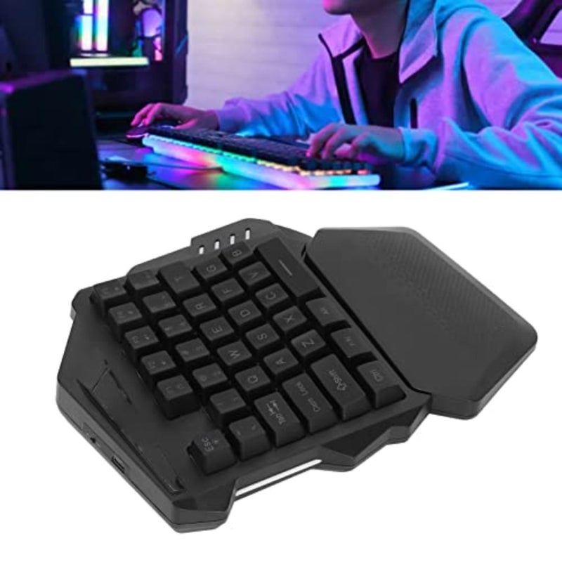 Gaming keypad for desktop use, ABS plastic, black, compact 35-key mechanical design with RGB backlight and built-in 2000mAh rechargeable battery - Image 5