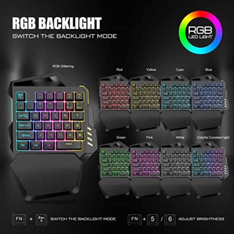 Gaming keypad for desktop use, ABS plastic, black, compact 35-key mechanical design with RGB backlight and built-in 2000mAh rechargeable battery - Image 2