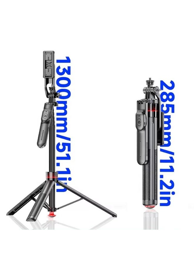 هايداز Auto Pop-Up Selfie Stick Tripod with Bluetooth Remote, 360° Rotatable Phone Holder, Extendable Foldable Stand for iPhone & Android Perfect for Travel, Vlogging & Live Streaming - Image 3