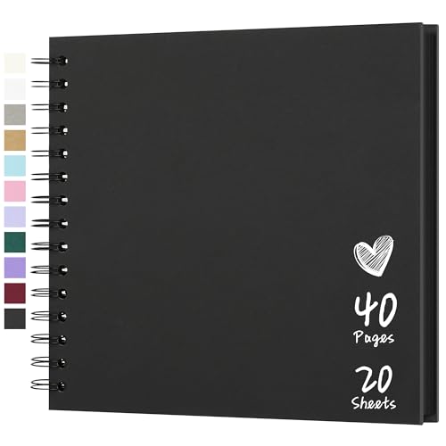 Hiwhy Scrapbook 8x8 Inch DIY Scrapbook Album Hardcover Kraft Paper Scrap Book Photo Albums 40 Pages Perfect for 4x6 / 5x7 Photos Memory Book for Family, Wedding - Image 1
