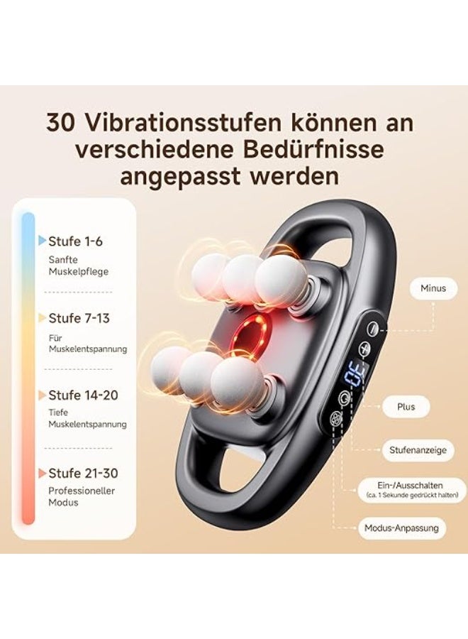 جهاز مساج كهربائي لتخفيف آلام العضلات – 6 رؤوس تبديل، 30 مستوى سرعة و4 أوضاع تشغيل، مسدس مساج للجسم بالكامل - Image 4