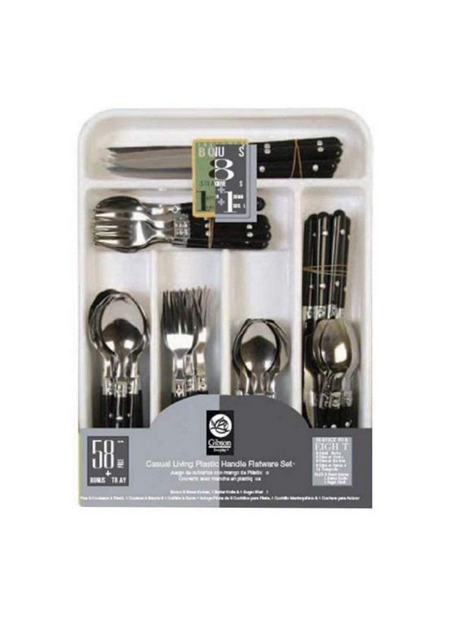 جيبسون طقم أدوات مائدة ستانلس ستيل  قطعة للحياة اليومية أسود وفضي - Image 4