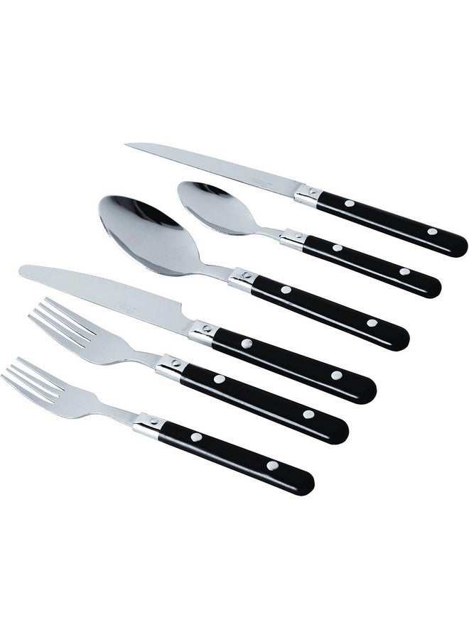 جيبسون طقم أدوات مائدة ستانلس ستيل  قطعة للحياة اليومية أسود وفضي - Image 1