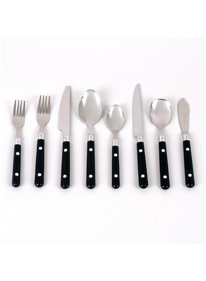 جيبسون طقم أدوات مائدة ستانلس ستيل  قطعة للحياة اليومية أسود وفضي - Image 2