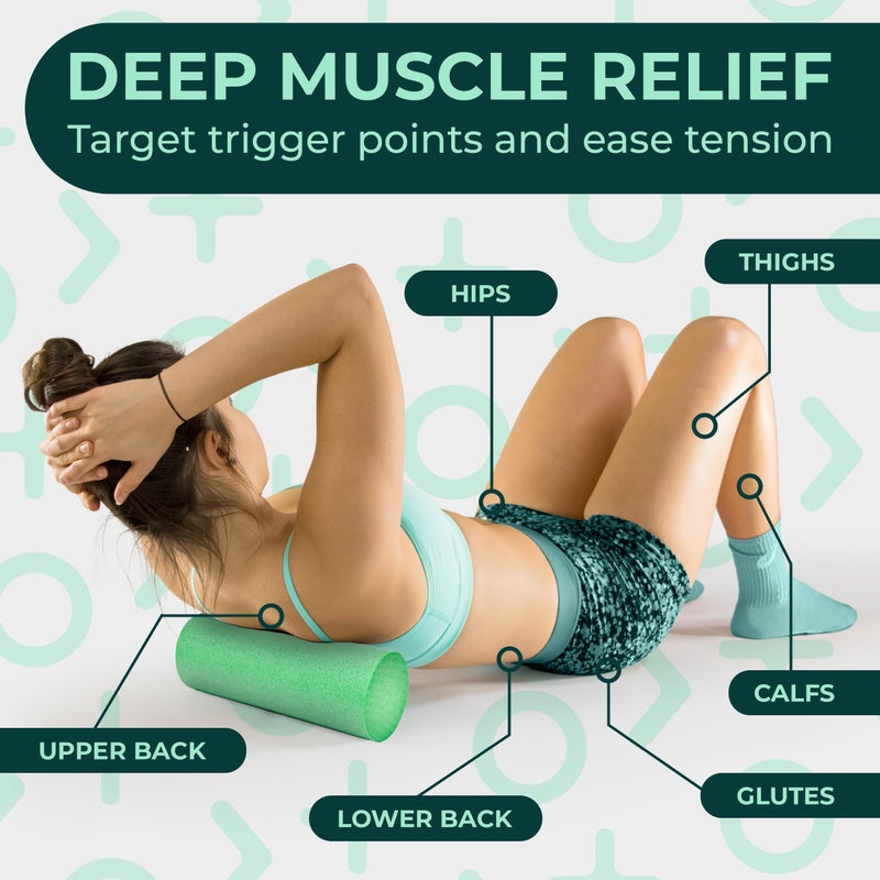 Deep Recovery أسطوانة فوم ذات كثافة ناعمة للتعافي العميق - أسطوانة ظهر بحجم السفر لتخفيف آلام الظهر والساقين والكتفين - أسطوانة فوم للتمارين - أسطوانة تدليك للأنسجة العميقة - أسطوانة يوغا - تحرير اللفافة العضلية - Image 2