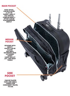 Wires 3 Piece Kids School Trolley Bag laptop compartment 8 Wheels With Lunch bag & Pencil Case  - Image 4
