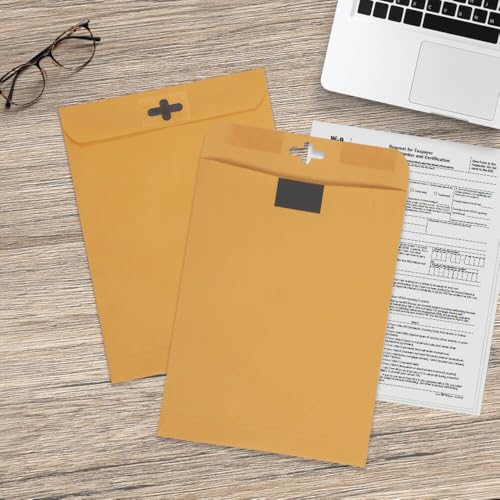 Quality Park 10 x13 Inch ClearClasp Catalog Envelopes for Mail or Storage w/Redi-Tac Clasp and Gummed Closure, 28lb Brown Kraft, 100/Box (QUA43768) - Image 5