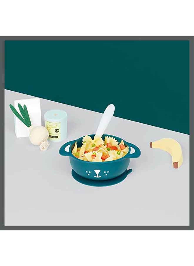 babymoov - 2 - Pieces Silicone Bowl And Spoon Weaning Set In Blue, Soft Silicone Material, Non - Slip Base, Ergonomic Spoon Design , Microwave And Dishwasher Safe , Lightweight And Portable - Image 1