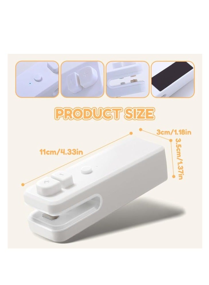 Arabest Mini Bag Sealer, 2025 Upgrade 2 in 1 Heat Sealer with Cutter USB Rechargeable Mini Sealing Machine Heat Seal Tool, Portable Vacuum Food Sealer Bag Sealing Machine for Plastic Bags Snack Bags (Pink) - Image 3