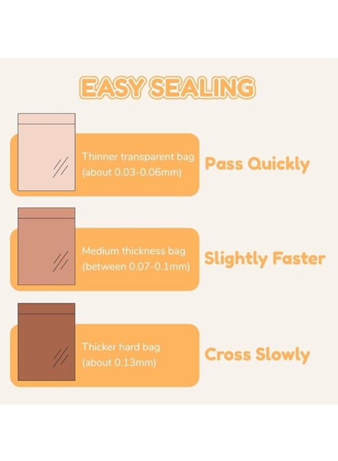 Arabest Mini Bag Sealer, 2025 Upgrade 2 in 1 Heat Sealer with Cutter USB Rechargeable Mini Sealing Machine Heat Seal Tool, Portable Vacuum Food Sealer Bag Sealing Machine for Plastic Bags Snack Bags (Pink) - Image 5