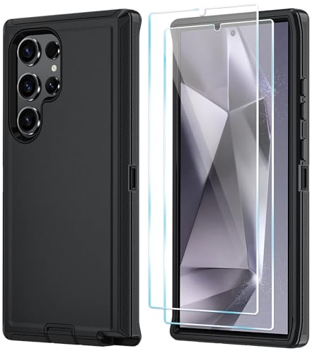 ONOLA Compatible with Samsung Galaxy S24 Ultra Case with HD Screen Protector Heavy Duty Shockproof Dropproof 3Layer Cover Phone CaseBlack - Image 1