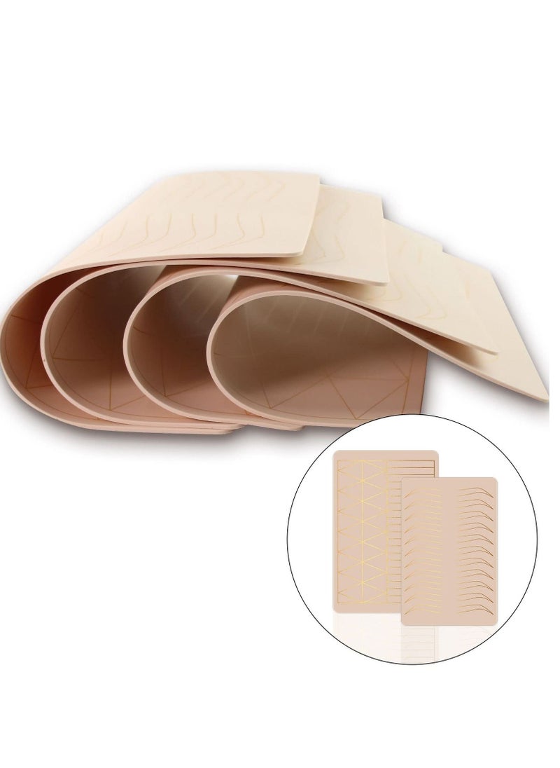 KASTWAVE - 2 Pcs Inkless Double Sided Microblading Practice Skins with Brows and Geometric Shapes for Eyebrow Tattoos, Permanent Makeup Silicone Skins Practice Brows Microshading and Needling, Fake Skin Sheets - Image 1