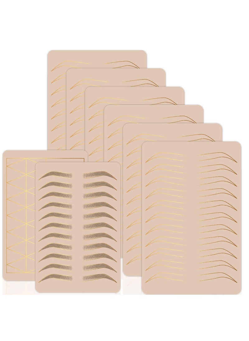 KASTWAVE - 2 Pcs Inkless Double Sided Microblading Practice Skins with Brows and Geometric Shapes for Eyebrow Tattoos, Permanent Makeup Silicone Skins Practice Brows Microshading and Needling, Fake Skin Sheets - Image 1