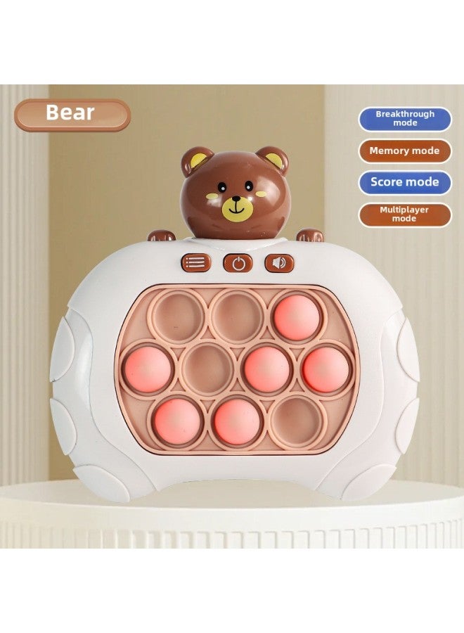 Children's Hamster Handheld Game Machine Key Chain Schoolbag Hanging Accessories School Surrounding Toys Wholesale-Color:Brown Bear  Third Generation  - Image 1