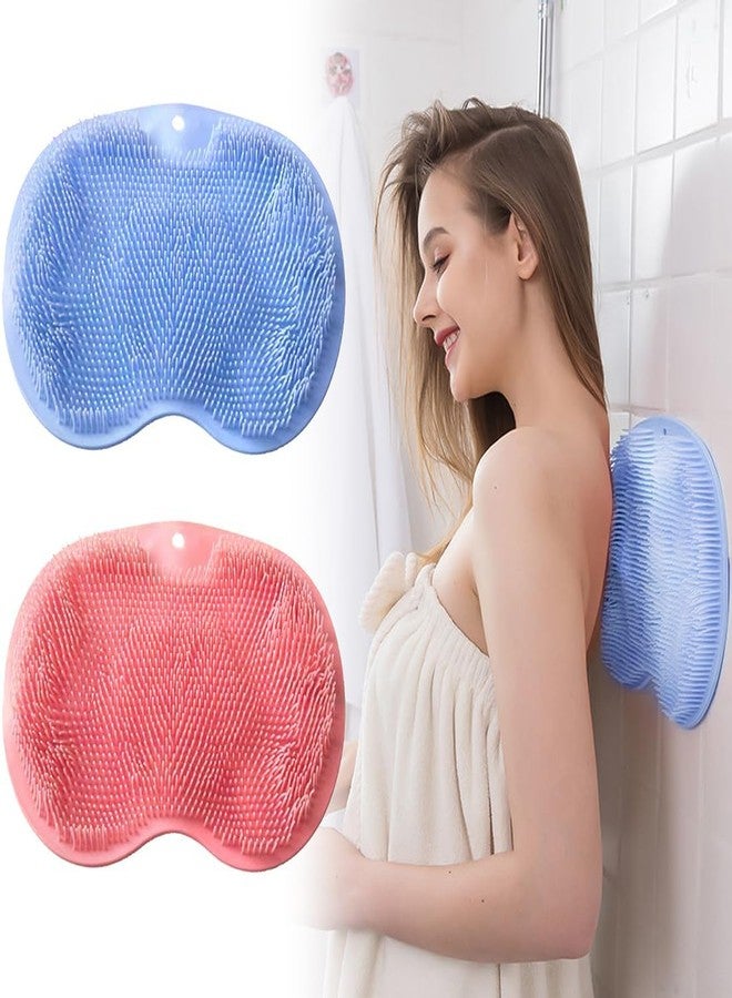 SPAREQUE Shower Back and Foot Scrubber, Wall Mounted Back Scrubber Silicone Bath Massage Cushion Brush With Suction Cups,Bathroom Wash Foot Mat Exfoliating Dead Skin Foot Brush (PACK OF 1) - Image 1